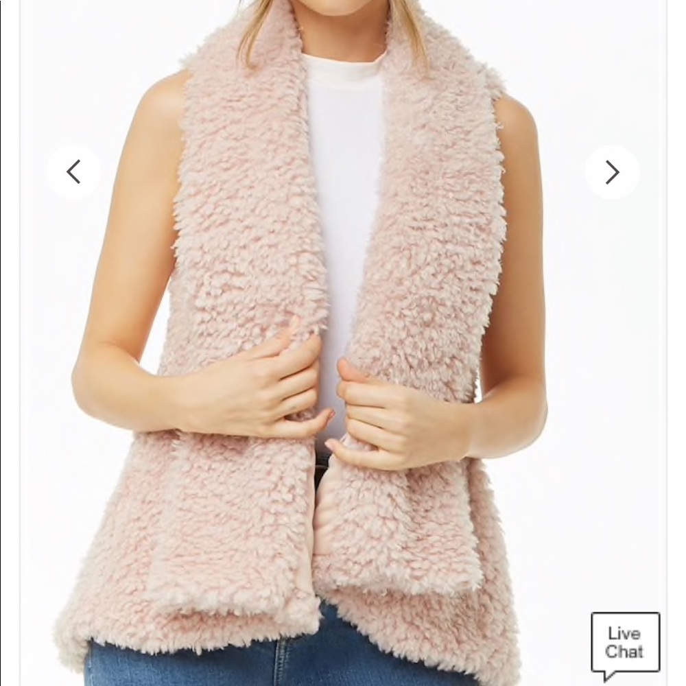 Drape Front Faux Pink Fur Vest | Forever 21